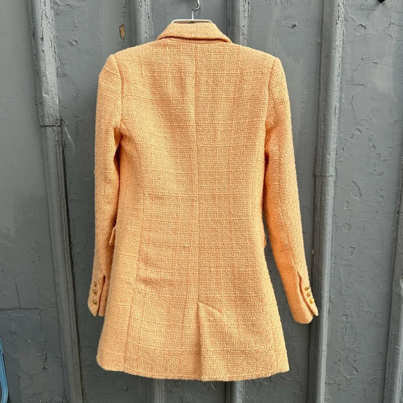 Jason Wu Peach Tweed Double  Breasted Blazer, size xs - Picture 2 of 12